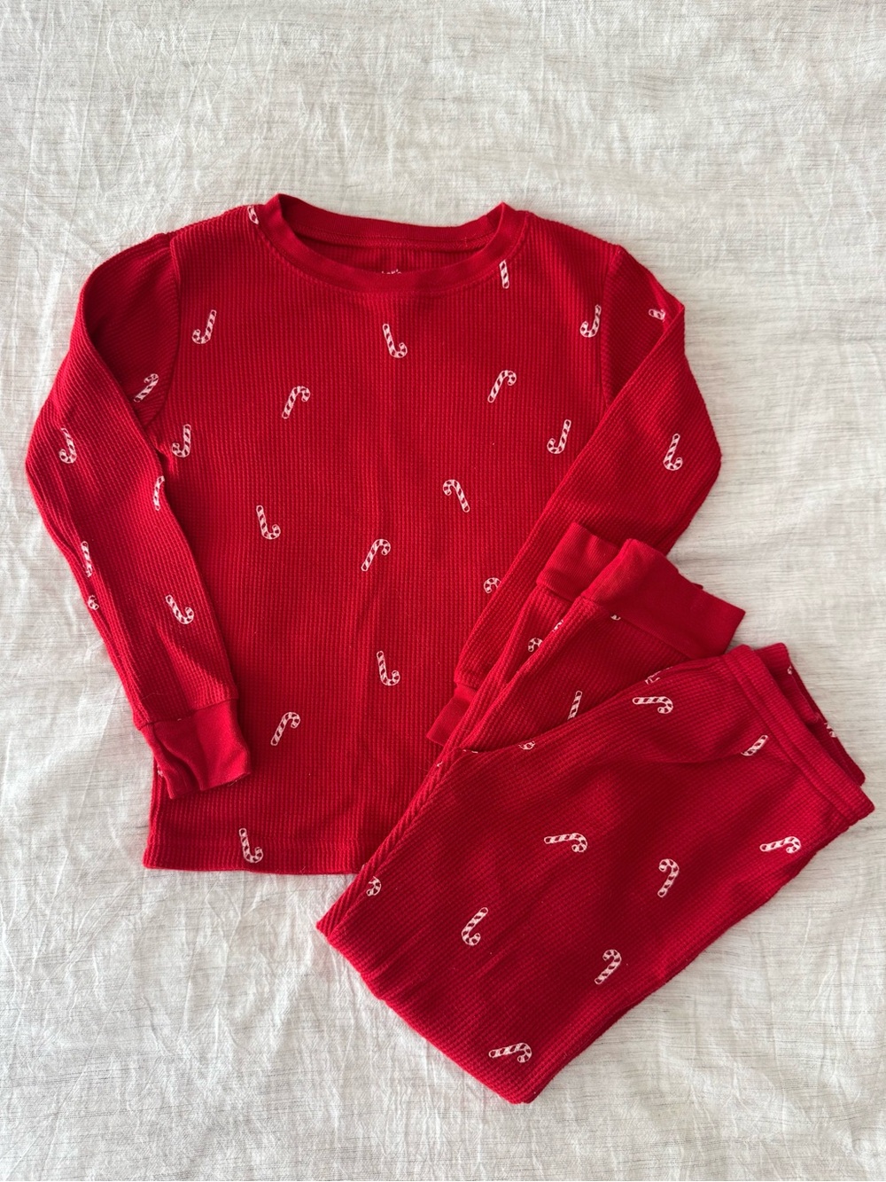 Carter's Candy Cane Waffle Knit Pajama Set Christmas Holiday